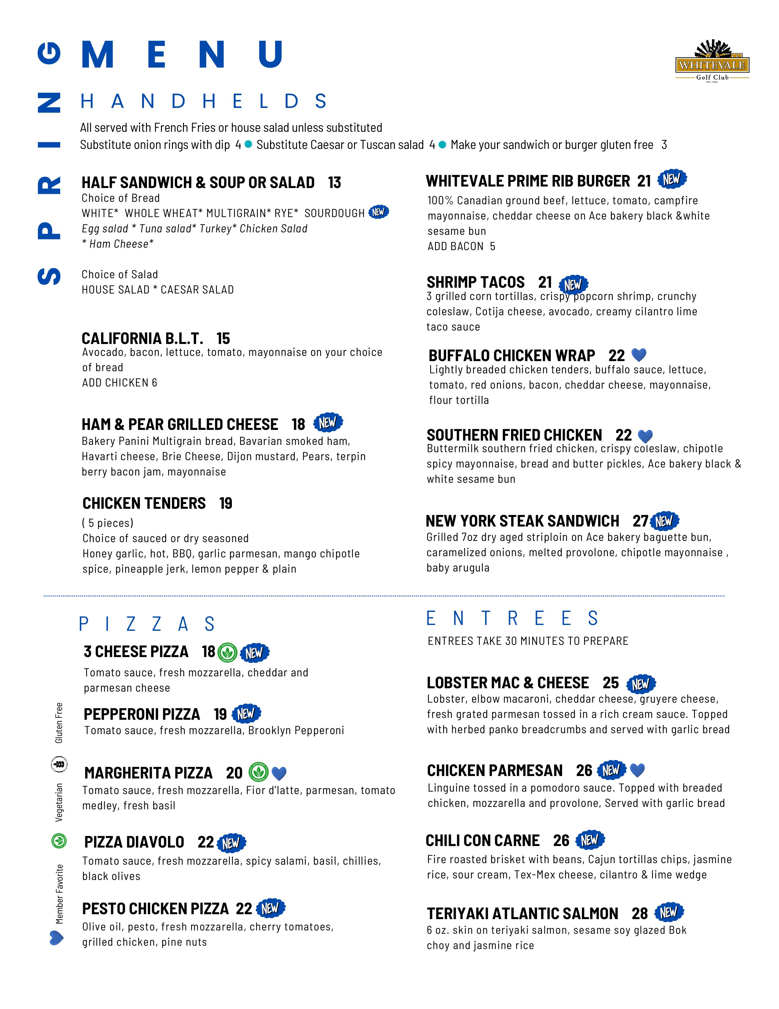 Club House Spring Breakfast Menu