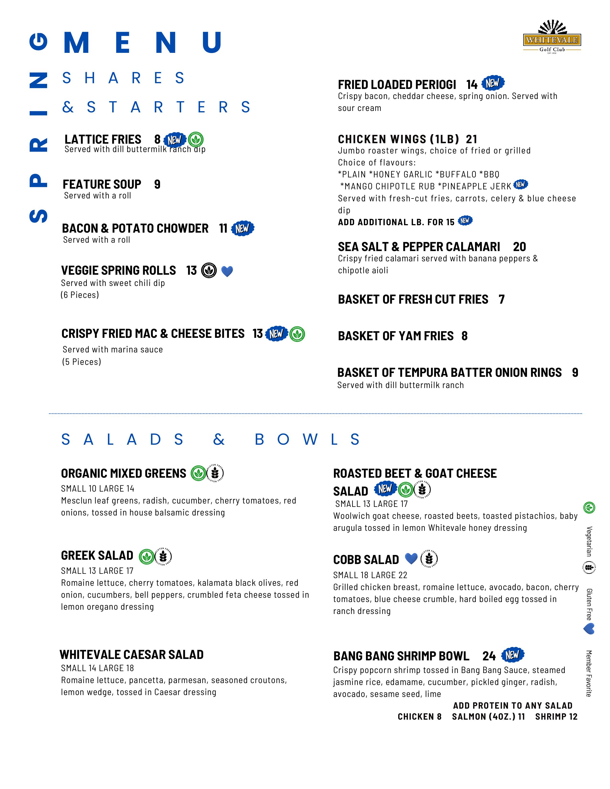 Club House Spring Breakfast Menu